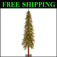 Load image into Gallery viewer, 6ft Pre-Lit Cedar Christmas Tree with 225 Realistic Branch Tips - Green Elegance