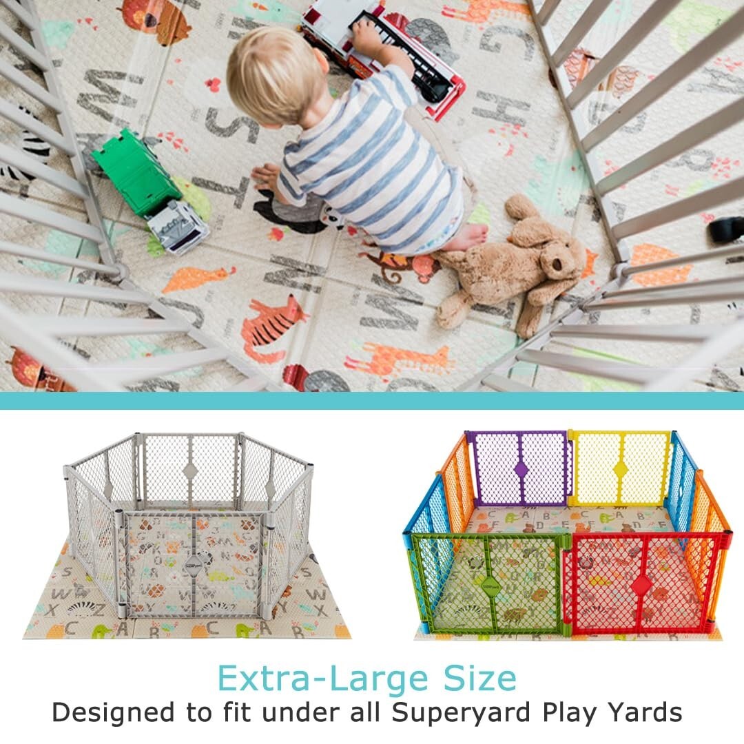 Portable 71"x71" ABC Padded Play Mat - Ideal for Tummy Time & Growing Minds