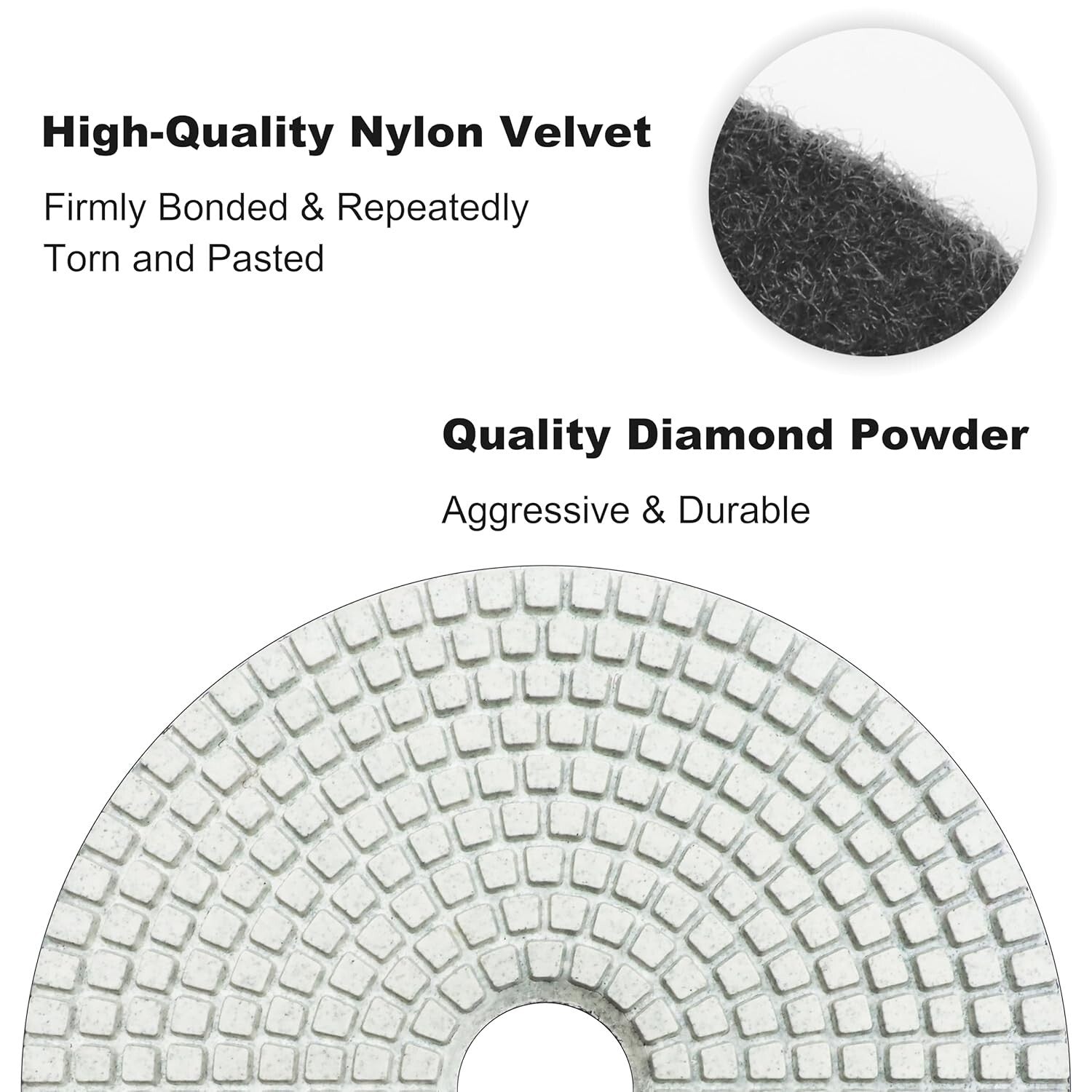 Wet/Dry Diamond Polishing Pads Kit with 11 Pieces for Polishing Stone Surfaces