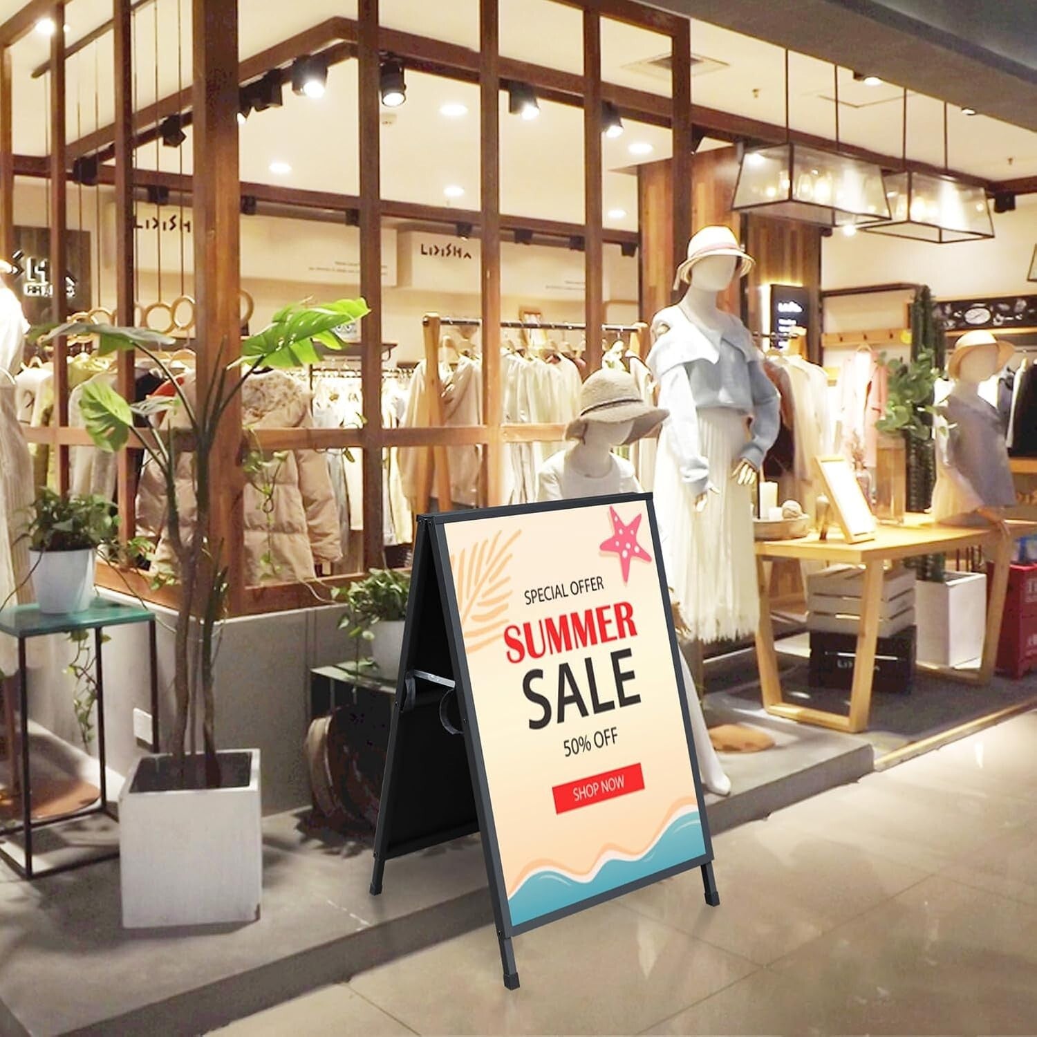 Heavy Duty A Frame Sandwich Board Sign Holder, 24x36 Inch - Double-Sided Display