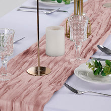 Load image into Gallery viewer, Romantic 12 Pack Gauze Table Runners in Dusty Pink - Rustic Wedding Essentials