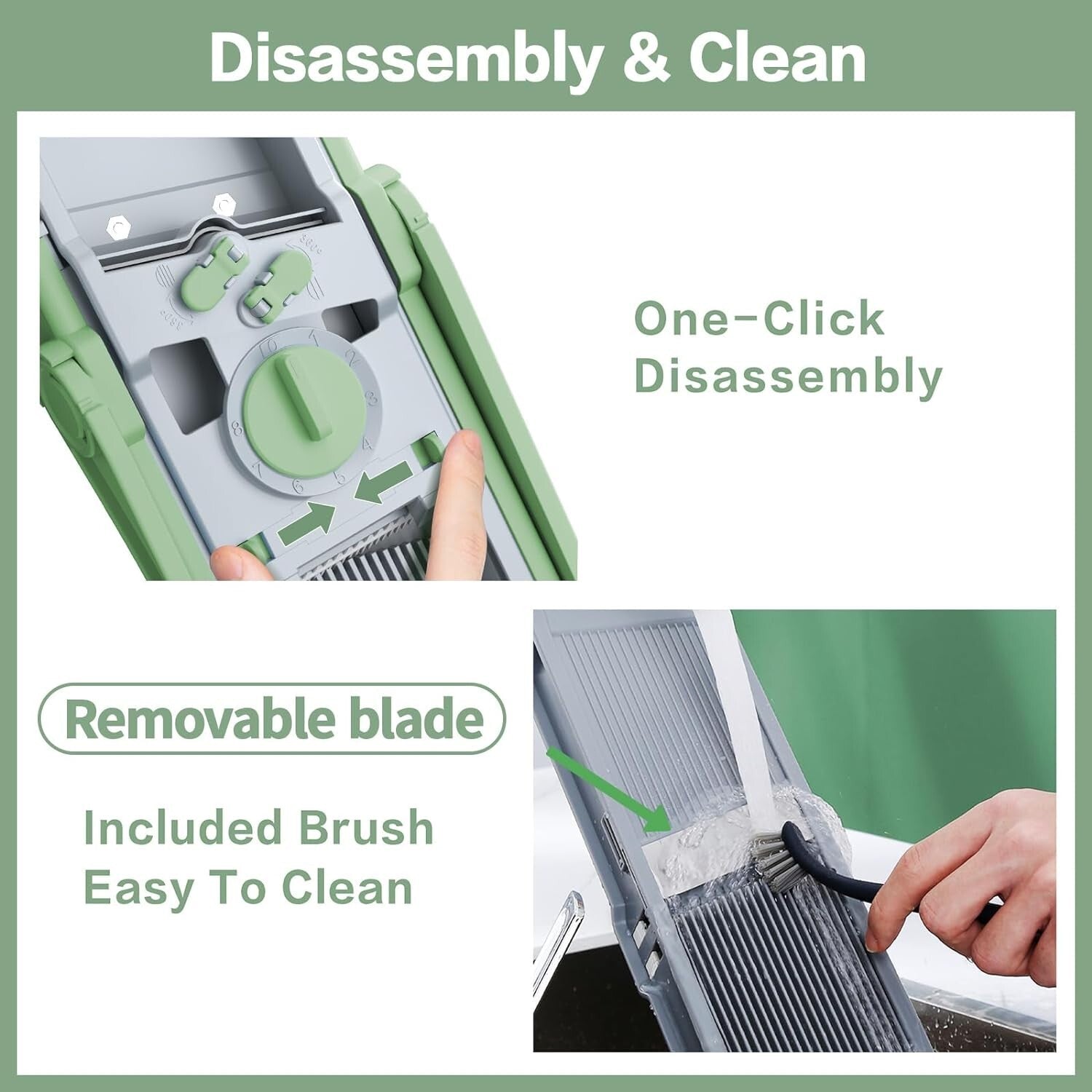 Durable Stainless Steel Mandoline Slicer - Safe Vegetable Chopper for Home Use