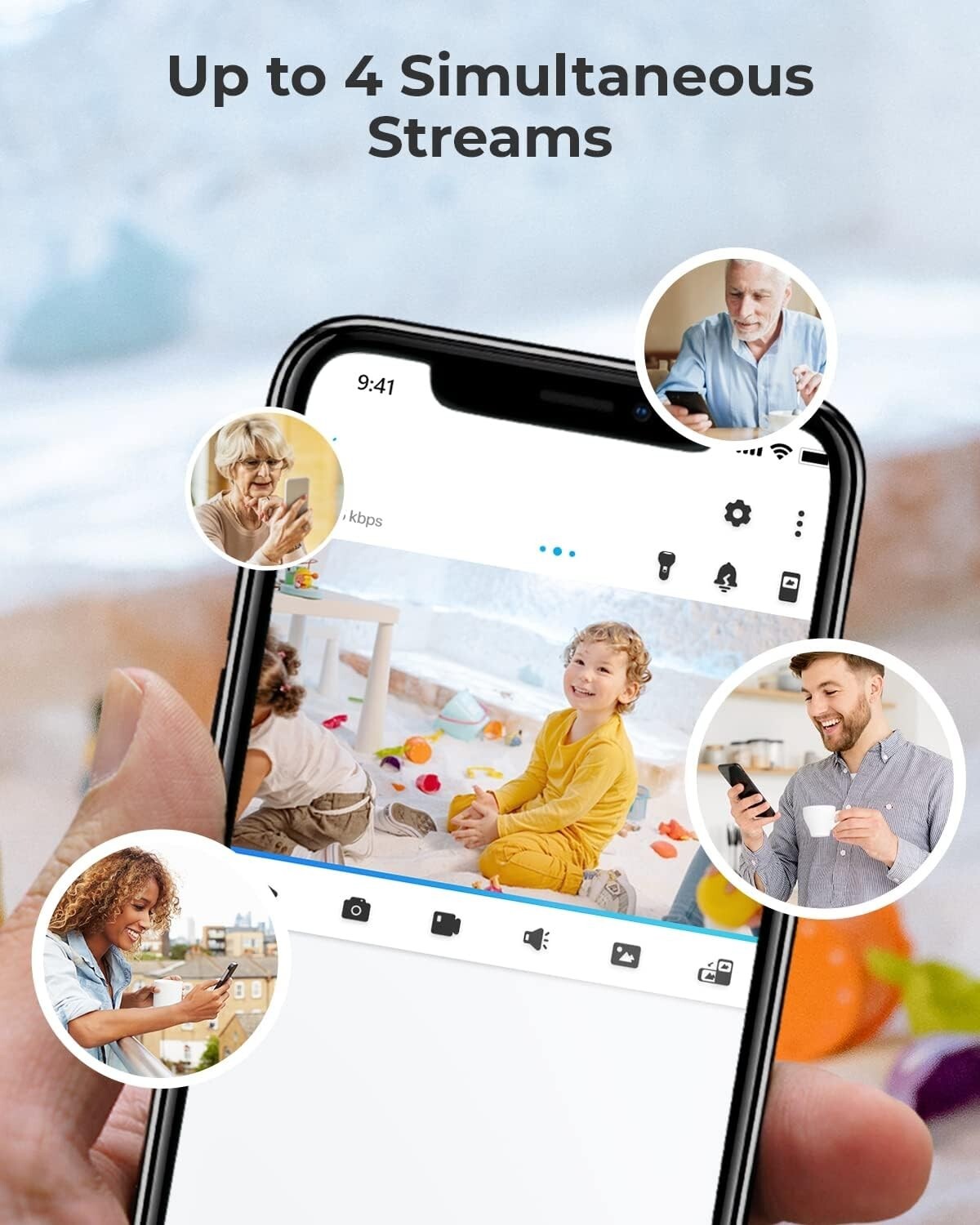 E1 Indoor WiFi Camera with Pan/Tilt & Smart Detection - Ideal for Home Security