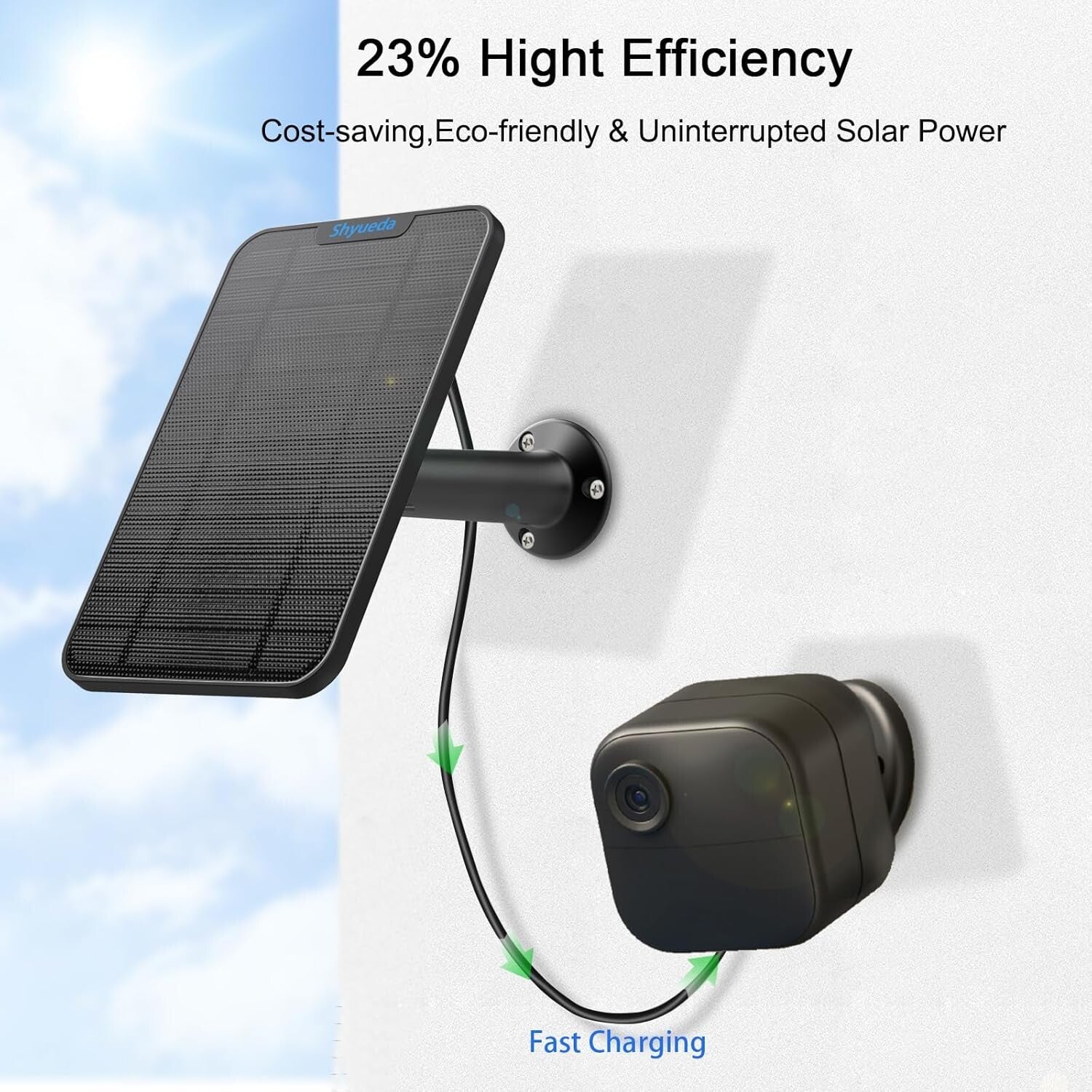Eco-Friendly Solar Panel for Blink Outdoor 4 - 360° Adjustable Mounting Bracket