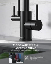 Load image into Gallery viewer, Stylish Matte Black 3 in 1 Pull Down Kitchen Faucet with Drinking Water Access