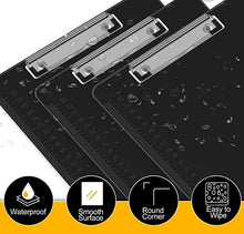 Load image into Gallery viewer, Versatile 25 Pack Black Clipboards, Letter Size 12.5x9, Low-Profile Clip Design