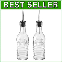 Load image into Gallery viewer, 270 ml Glass Bottles for Olive Oil &amp; Vinegar with Durable Pour Spout - Pack of 2