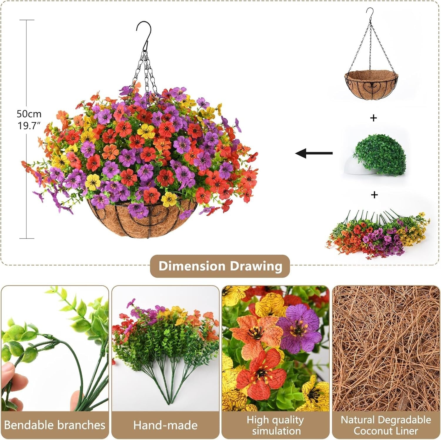 Easy-Assembly UV Resistant Hanging Daisy Planter for Gorgeous Outdoor Spaces