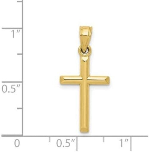 Hallmarked 10K Yellow Gold Cross Pendant with 18/20 Inch Rope Chain - Gift-Ready