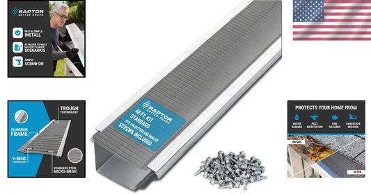 Durable 48 ft Gutter Guard Kit with Screws - Fits 5 in. Gutters, Easy Install