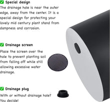 Load image into Gallery viewer, Lightweight 14-Inch Matte Black Plant Pot with Drainage - Mid-Century Essential