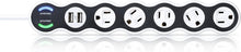 Load image into Gallery viewer, Surge Protector with 5 Outlets, USB Ports and 360 Rotating Design – 2160 Joules
