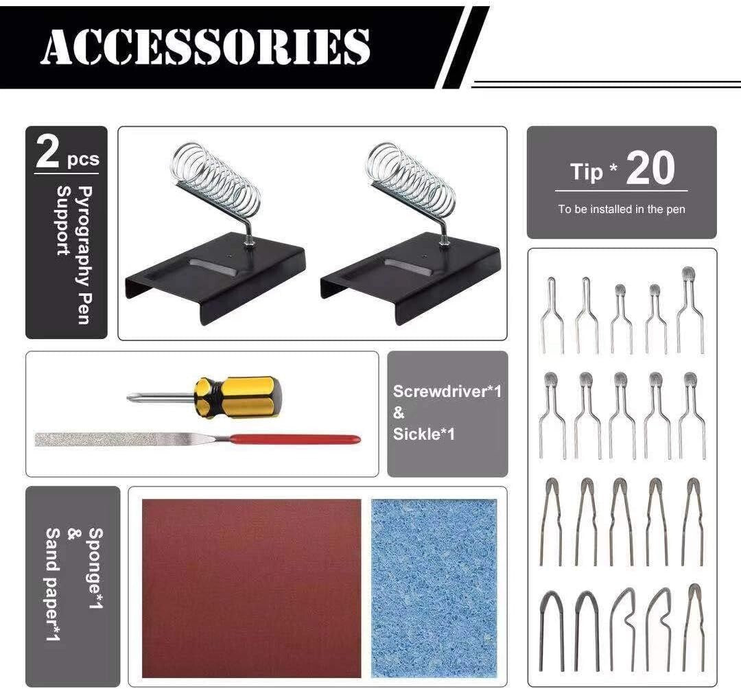 Adjustable Temperature Wood Burning Kit with Dual Pens & Accessories for Artists