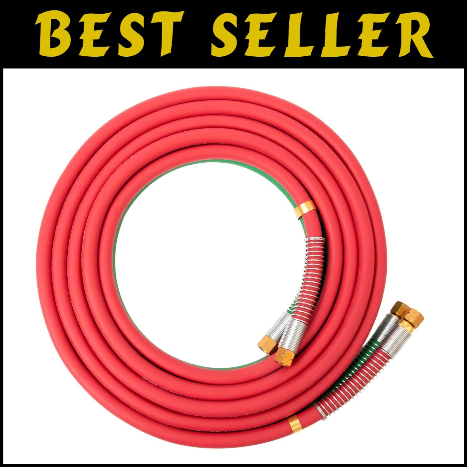 Flexible 15ft Oxy Acetylene Hose with Durable B Fittings and 1-Year Warranty