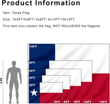 Load image into Gallery viewer, Patriotic 10x15 FT Texas Flag - Weather-Resistant Nylon with Recyclable Material