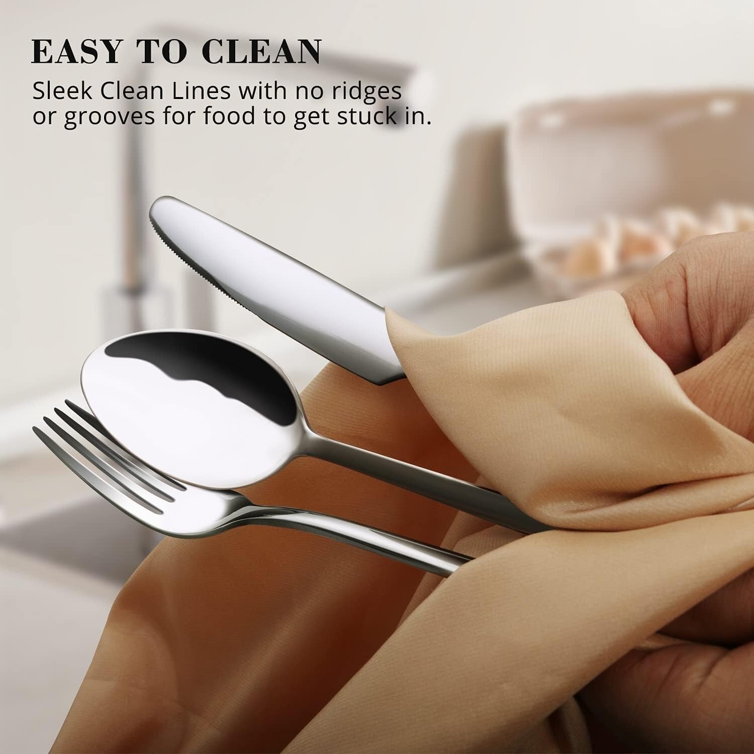 18/10 Stainless Steel 60-Piece Cutlery Set - Dishwasher Safe and Rust Resistant