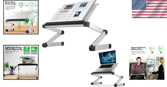 Aluminum Adjustable Book Stand - Lightweight Cookbook Holder for Kitchen Counter