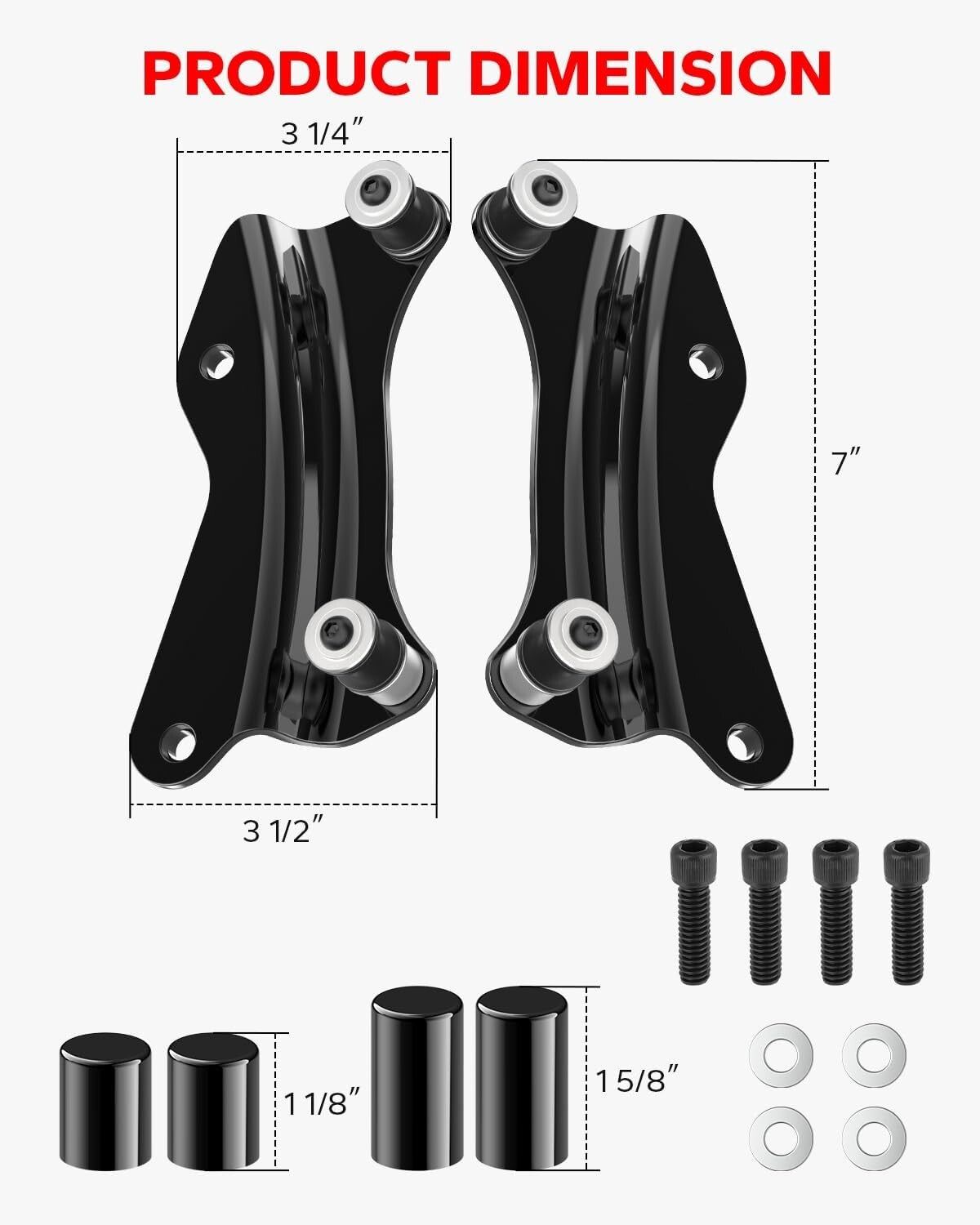 4-Pcs Docking Hardware Cover Set for Harley Touring Models - Vivid Black Design