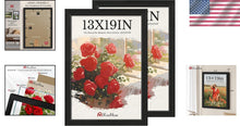 Load image into Gallery viewer, Premium 2 Pack 13x19 Black Poster Frames with Textured Finish &amp; UV Protection