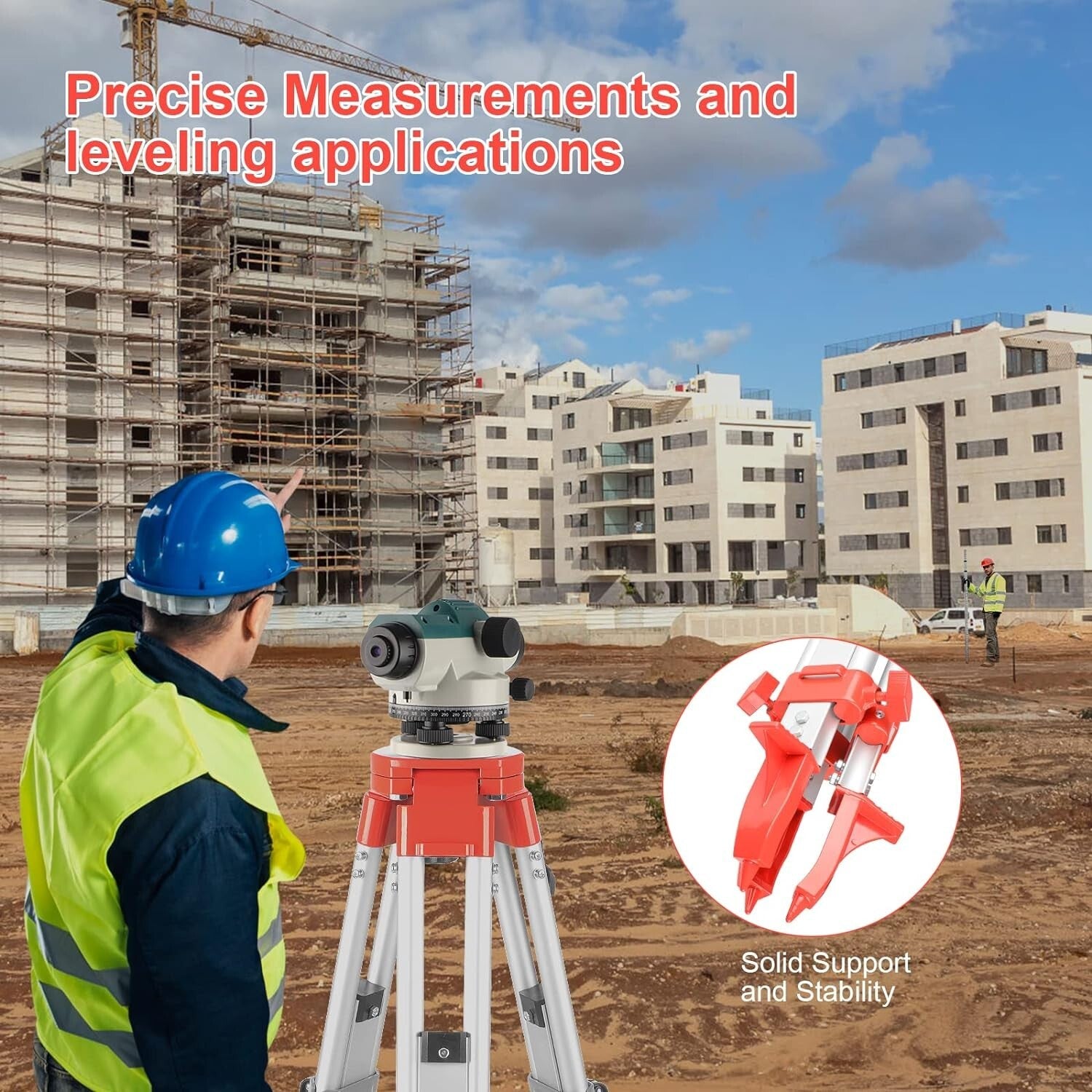 Automatic 32X Optical Level with Magnetic Dampened Tripod - Exceptional Accuracy