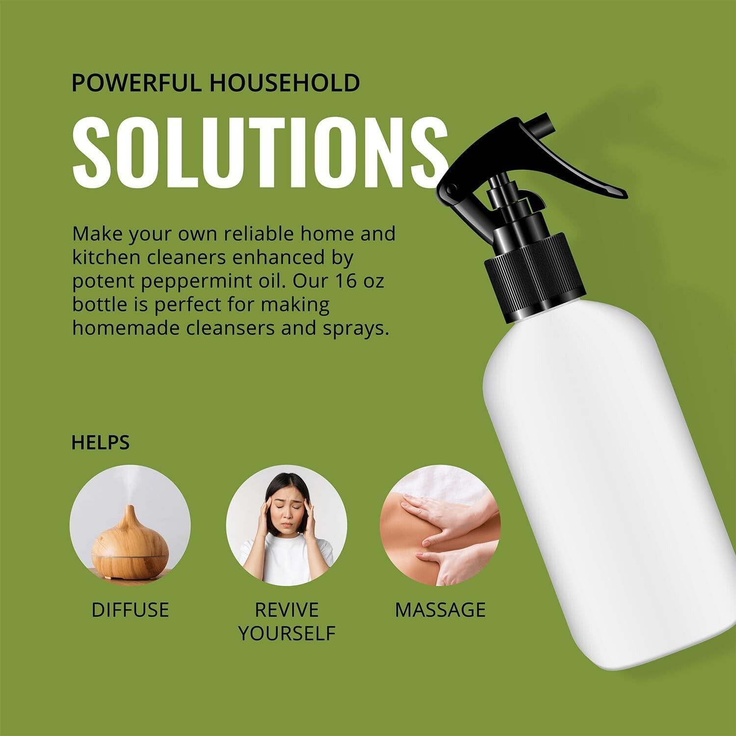 Bulk Peppermint Oil 32 oz - Perfect for Diffusers, Candles, and Personal Care