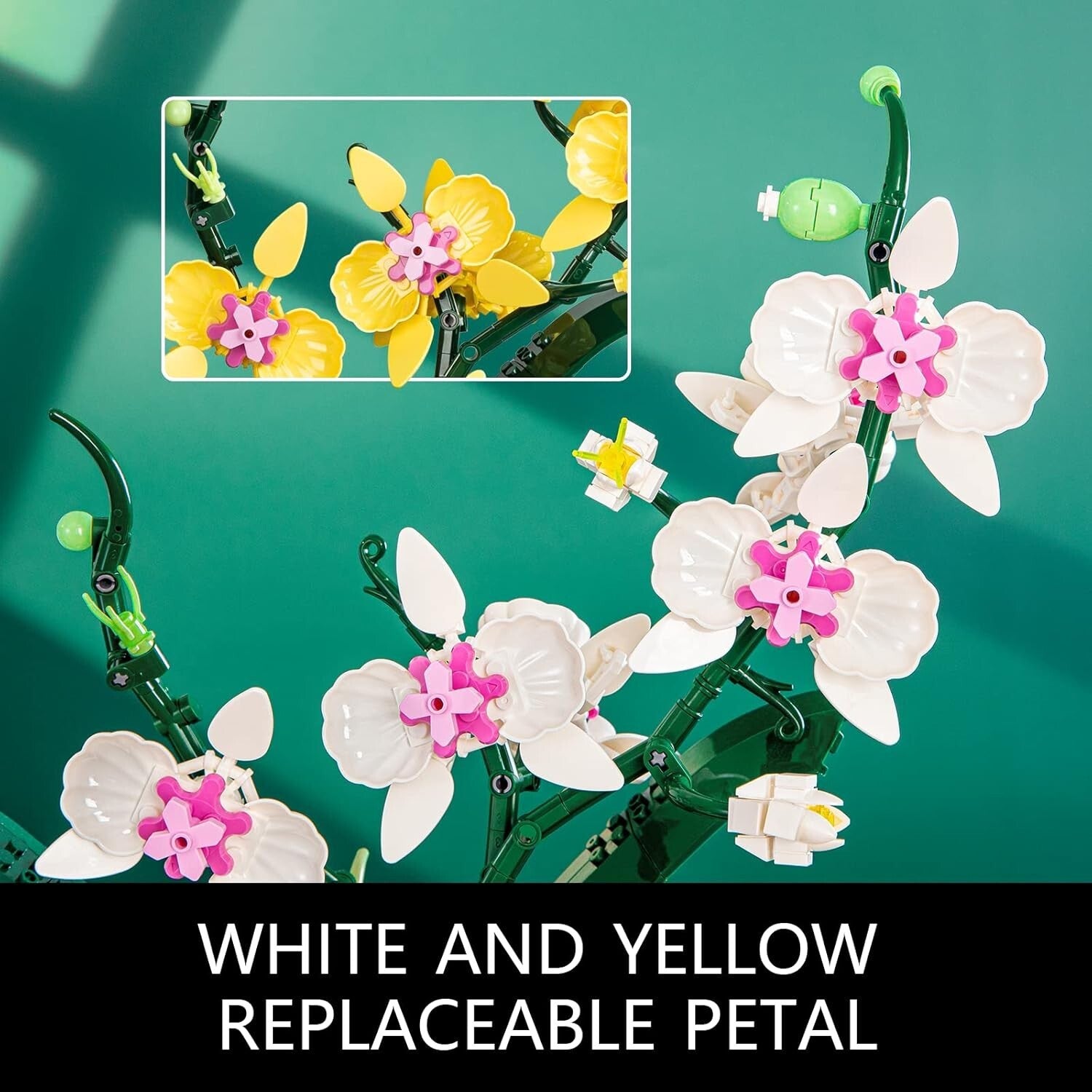 Elegant Artificial Orchid Flower Building Set - Perfect Gift for All Occasions