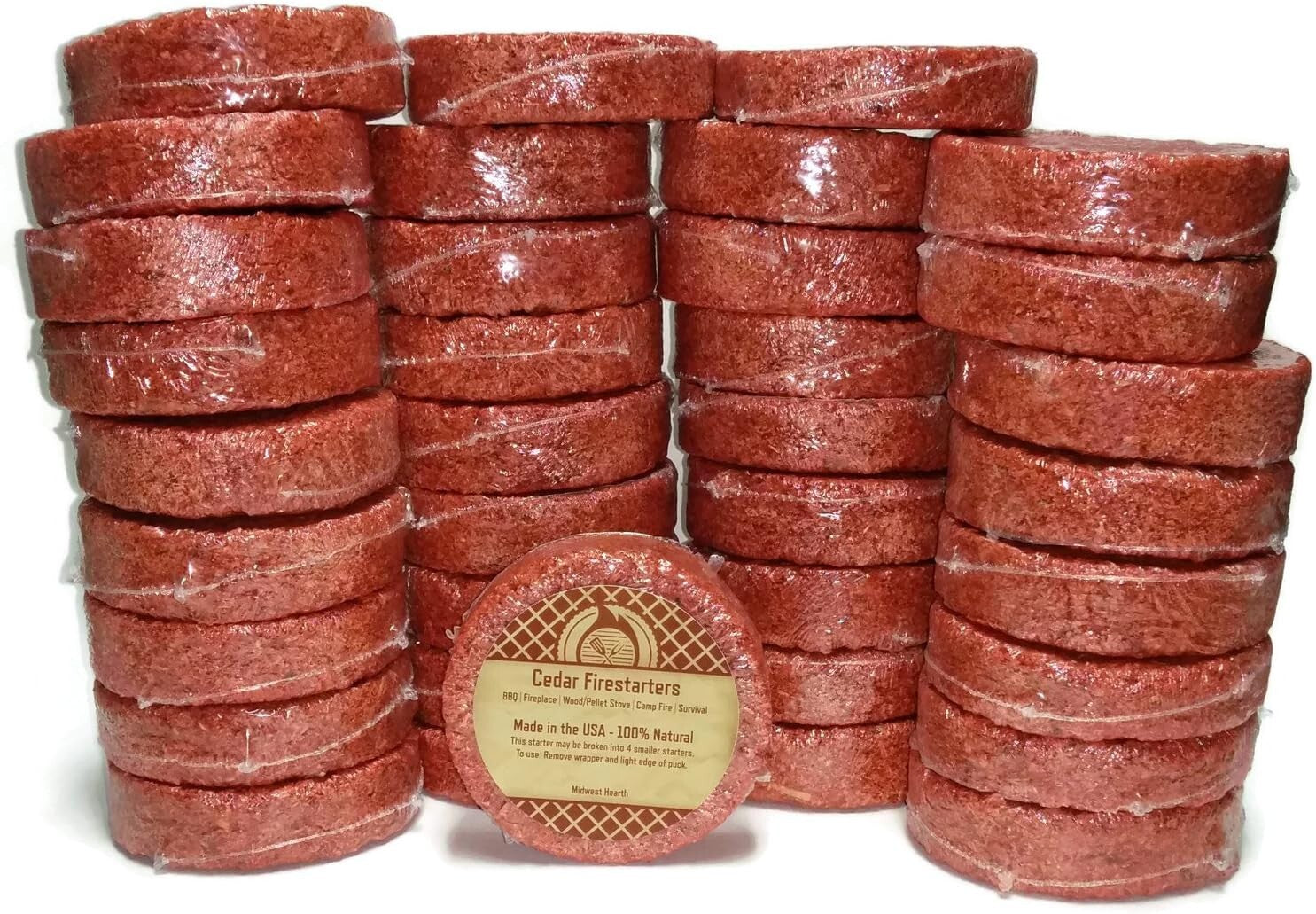 36 Pack Cedar Fire Starters - Natural, Toxin-Free Solution for Quick Fires