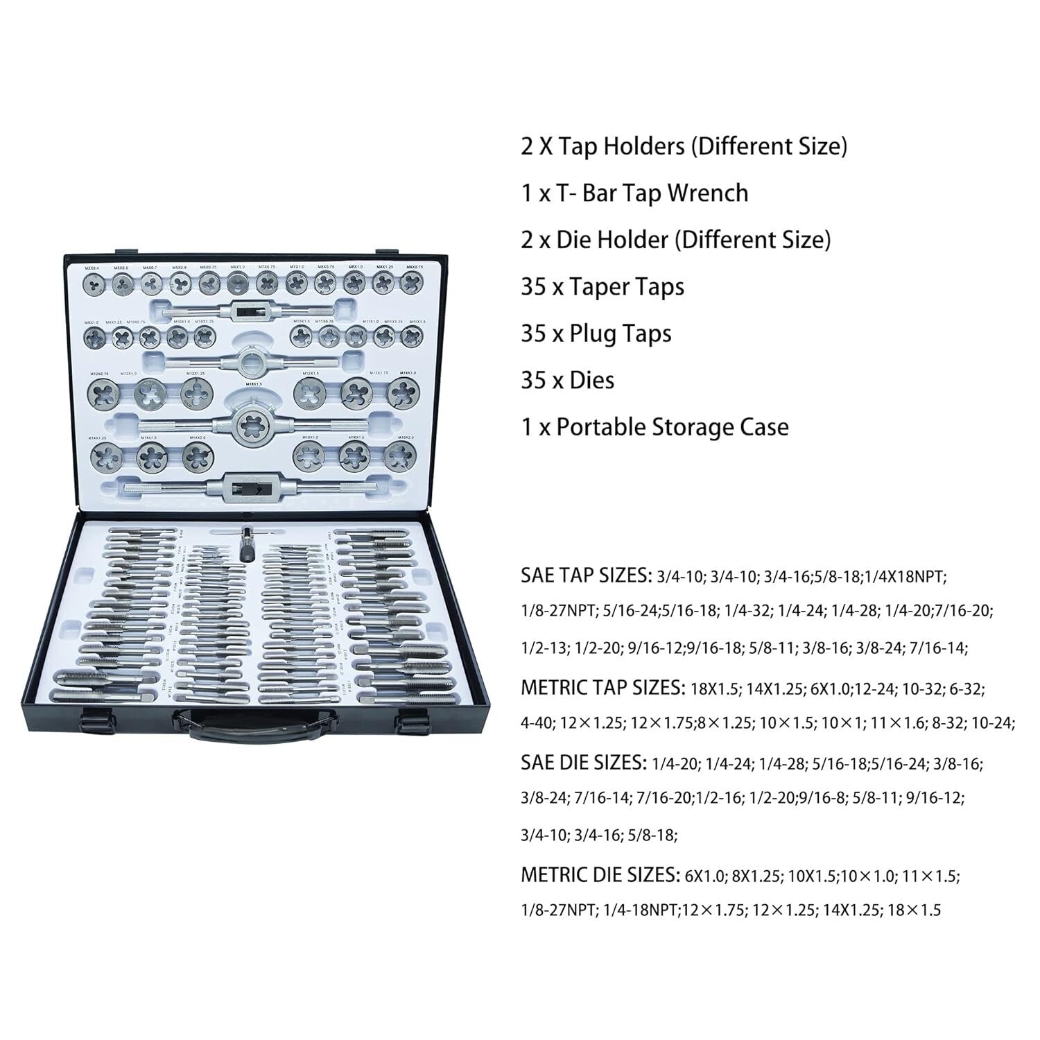 Complete 110-Piece Metric Threading Set - Ideal for DIY and Professional Use