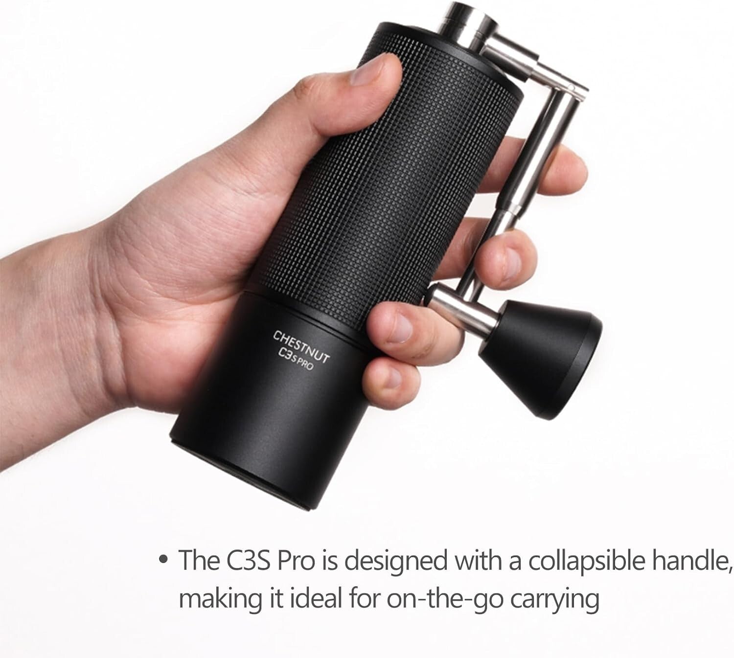 Durable Hand Coffee Grinder with Foldable Handle - Ideal for Camping & Outdoors