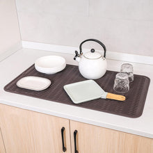 Load image into Gallery viewer, Multi-Functional Silicone Kitchen Mat - Dish Drying and Liner - Coffee Color