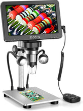 Load image into Gallery viewer, Professional 7'' Digital Microscope with 12MP Camera and Adjustable LED Lights