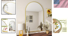 Load image into Gallery viewer, Rustproof 24"x36" Arched Bathroom Mirror with Shatterproof Glass, Gold Frame
