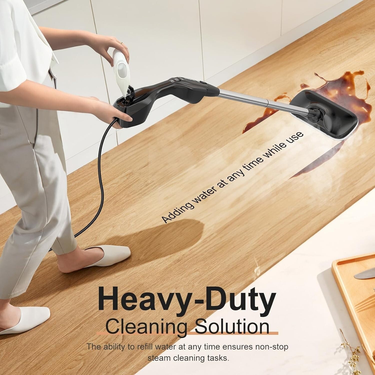 Fastest Heating 260°F Steam Mop with Handheld Cleaner – 17 Accessories Included