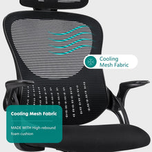 Load image into Gallery viewer, Ergonomic High-Back Office Chair with Lumbar Support and Flip-Up Armrests, Black