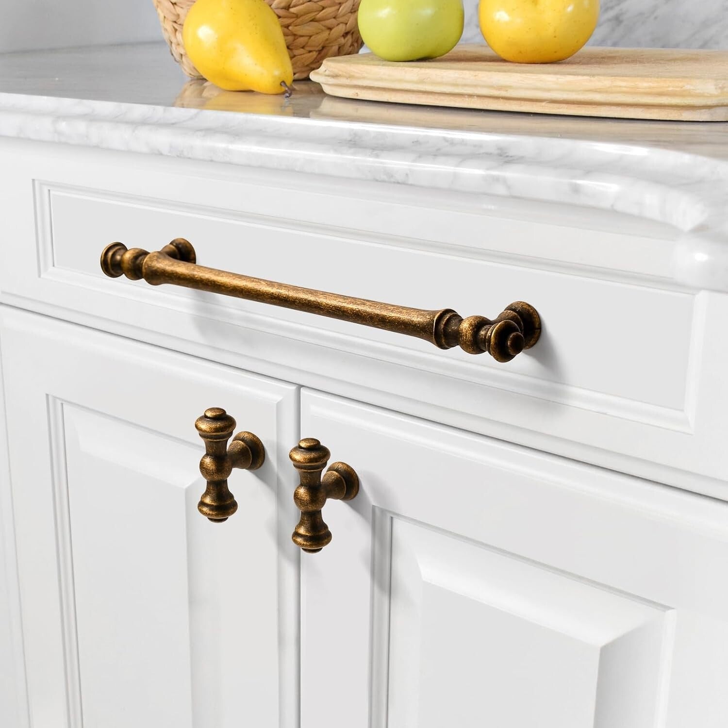 Durable 7.5" Antique Brass Drawer Handles - 10 Pack for Stylish Kitchen Upgrades