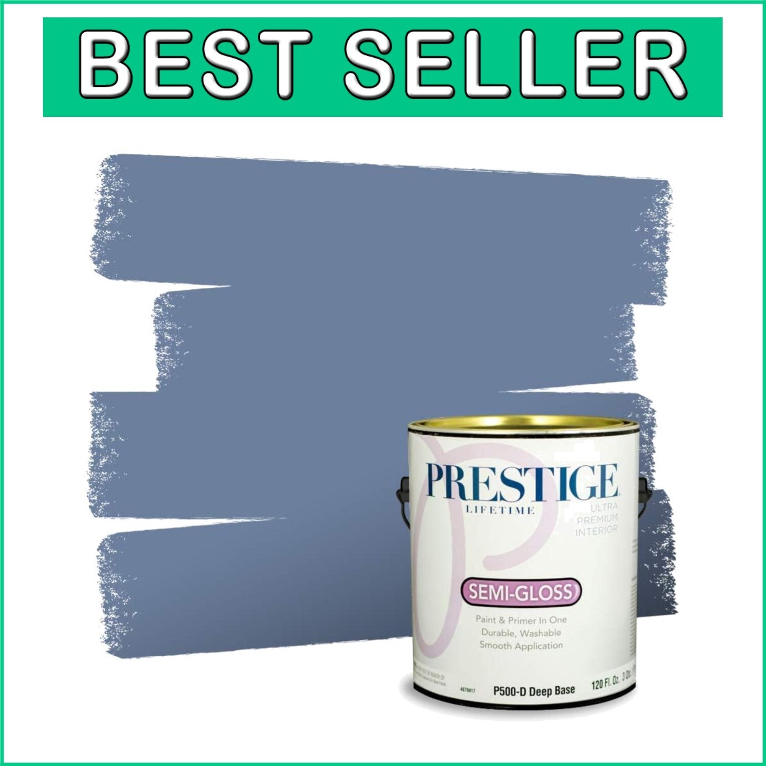 Elegant Semi-Gloss White Paint & Primer, 1 Gallon - Low VOC Interior Solution