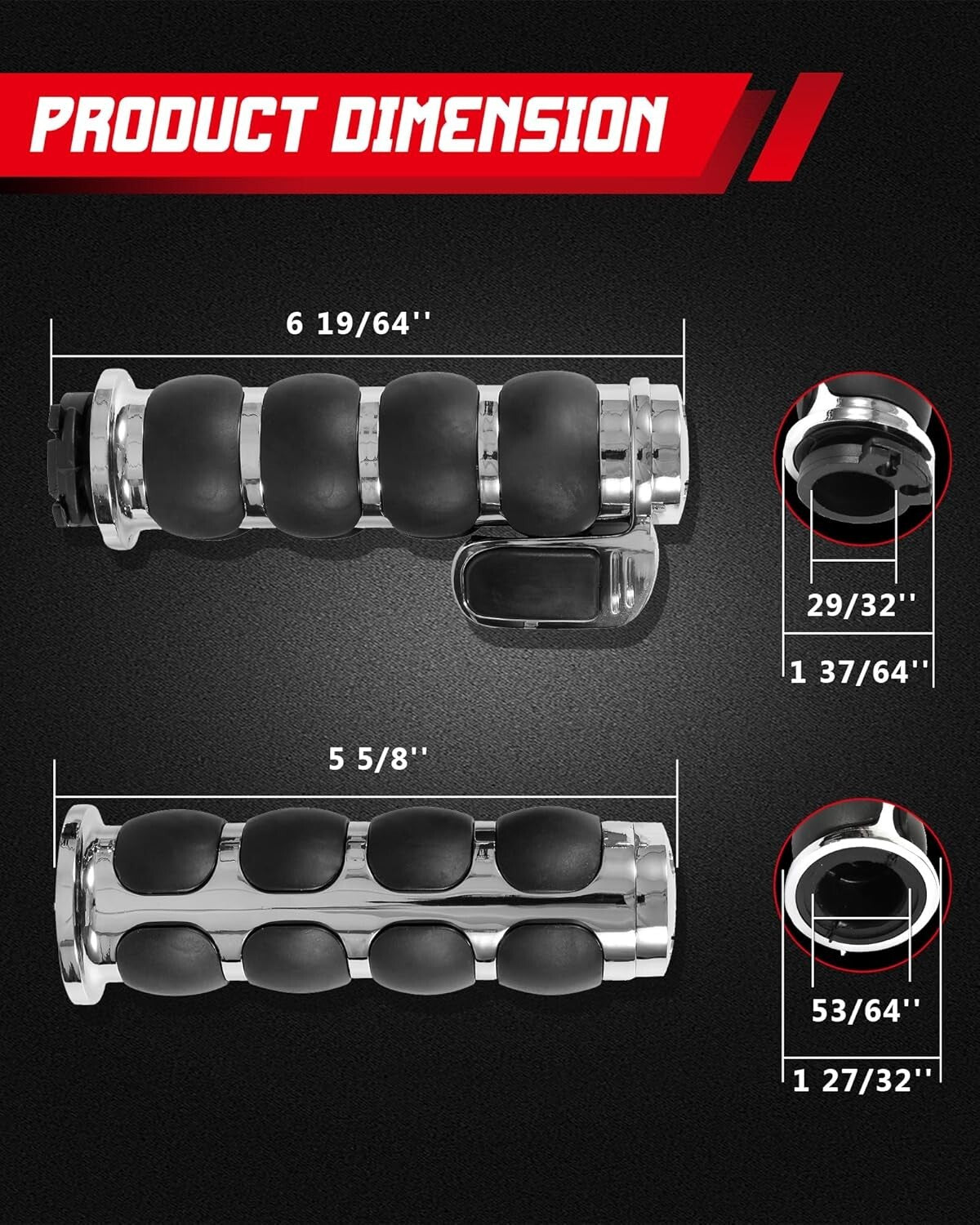 High-Quality 1" Handlebar Grips with Throttle Assist for Ultimate Riding Control