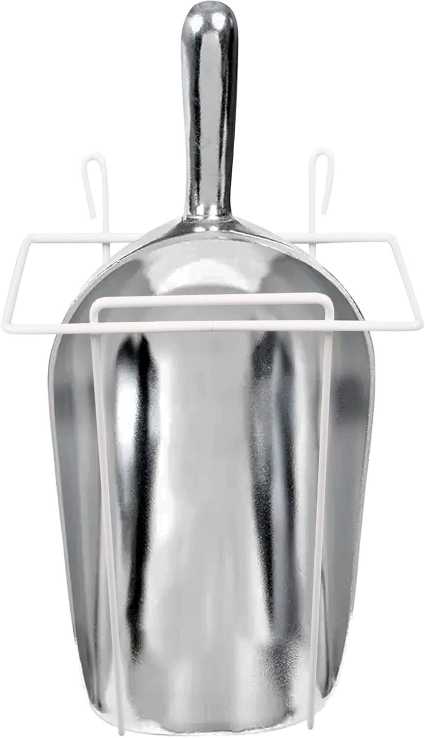 Heavy-Duty 58 oz Aluminum Ice Scoop & Holder - Perfect for Commercial Use