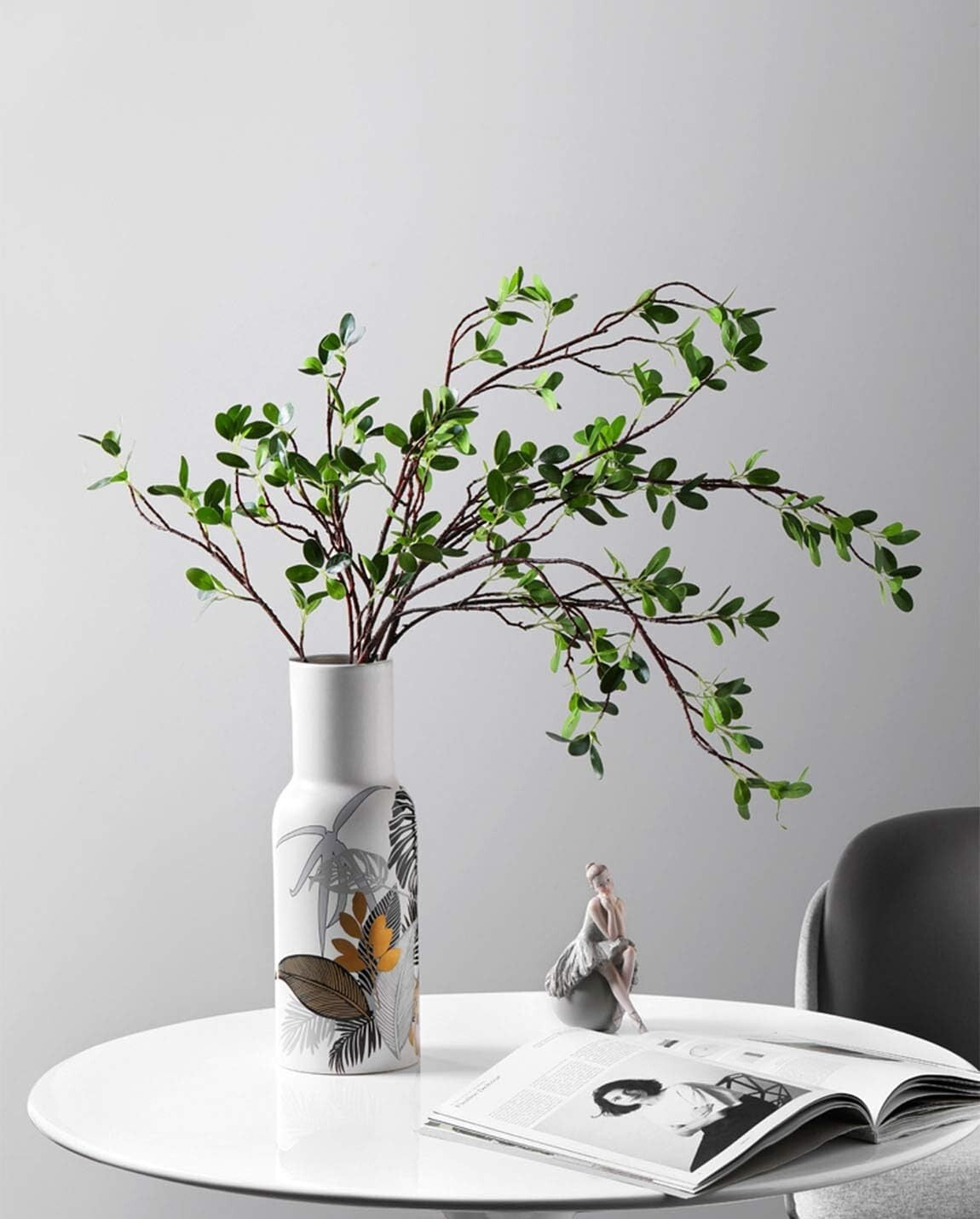 High-Quality 43.3 Inch Artificial Green Branches - 6 Pcs for Your Home & Garden