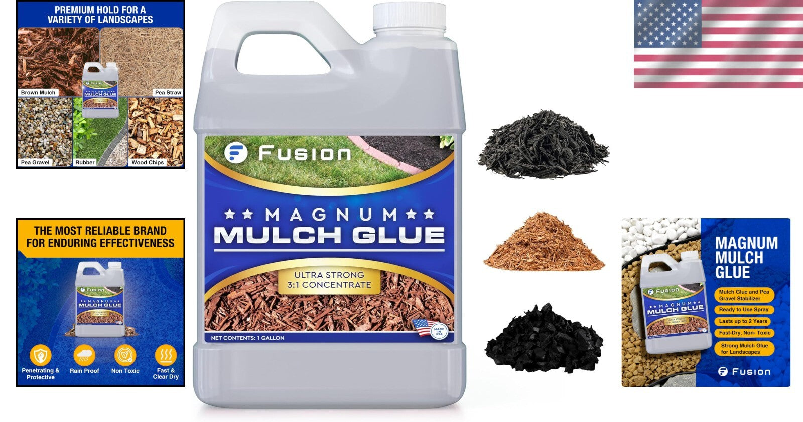 Fast-Drying Landscaping Glue - 1 Gallon Magnum Mulch Adhesive for Outdoor Spaces