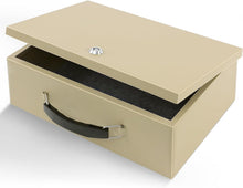 Load image into Gallery viewer, Fire Resistant Portable Lock Box - 0.3 Cubic Feet Safe for Documents &amp; Valuables