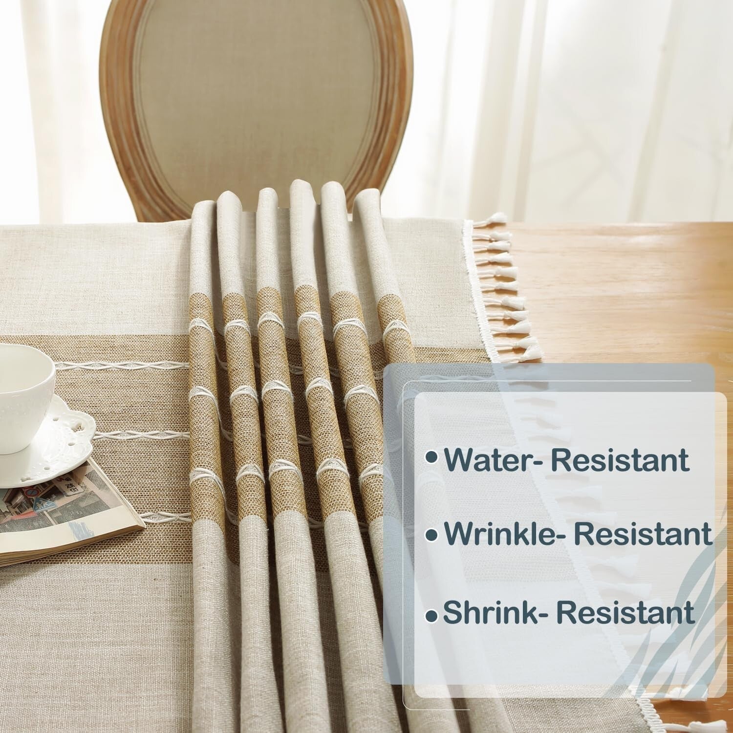 Elegant Striped Waterproof Tablecloth for Kitchen Dining & Holiday Celebrations