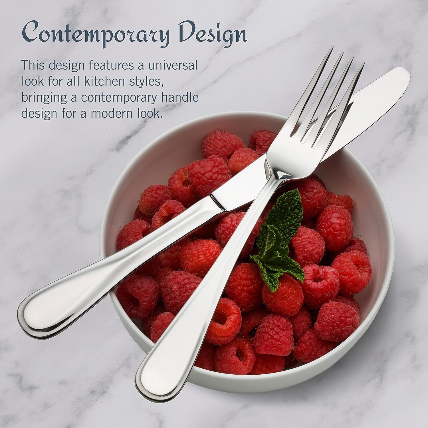 Elegant 65-Piece Bravo Silverware Set - Stain Resistant, Dishwasher Safe Design