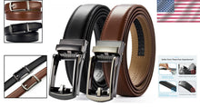 Load image into Gallery viewer, Men's Luxury Leather Ratchet Belt Pack of Two - Adjustable &amp; Scratch Resistant