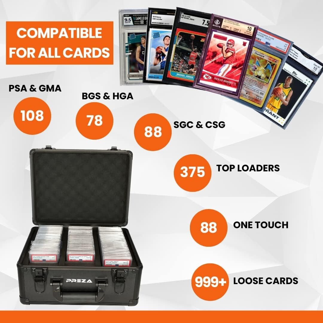 Compact Lockable Trading Card Case - 36L Storage for Graded Card Collections