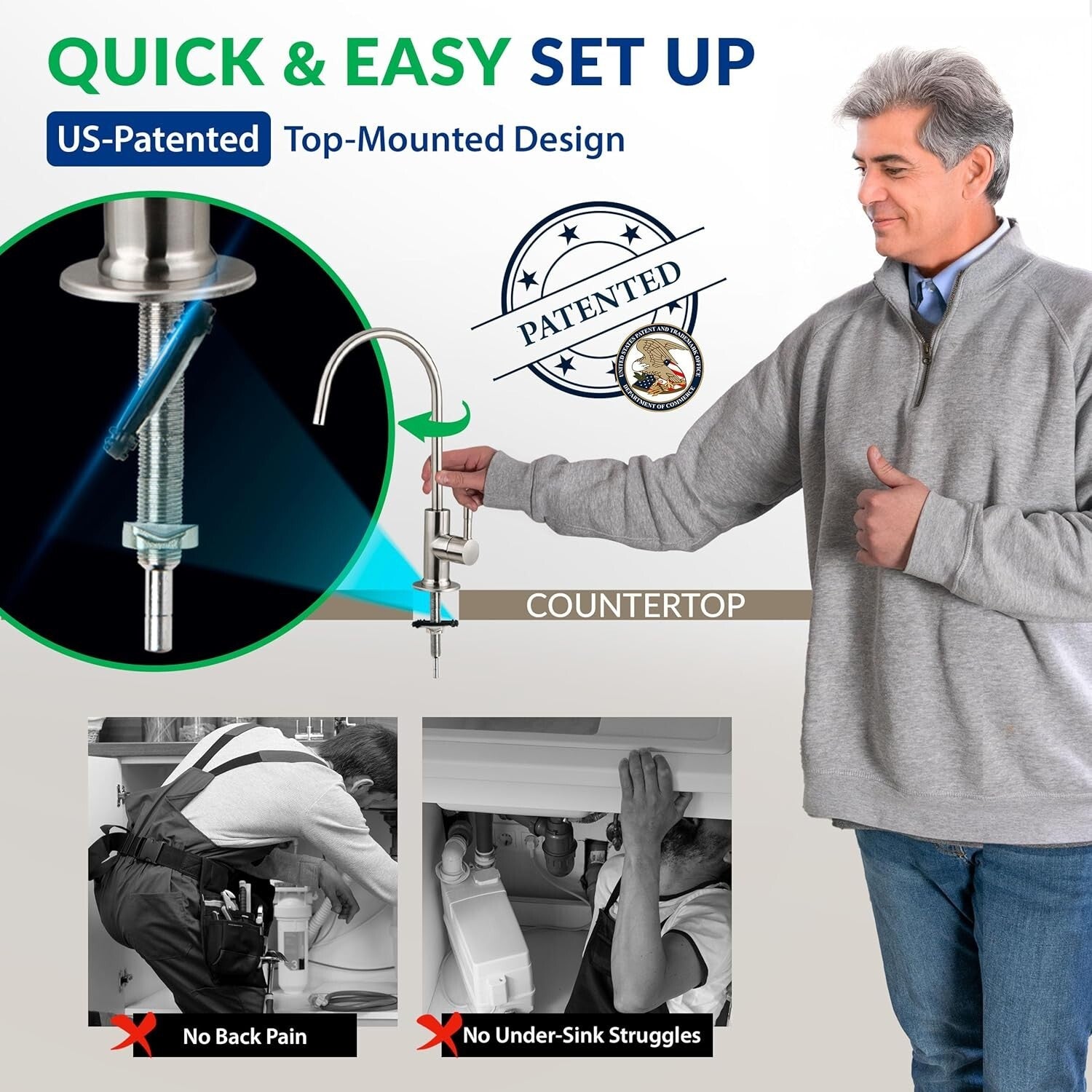 Stylish Brushed Nickel RO Faucet with Easy Installation and Durable Design