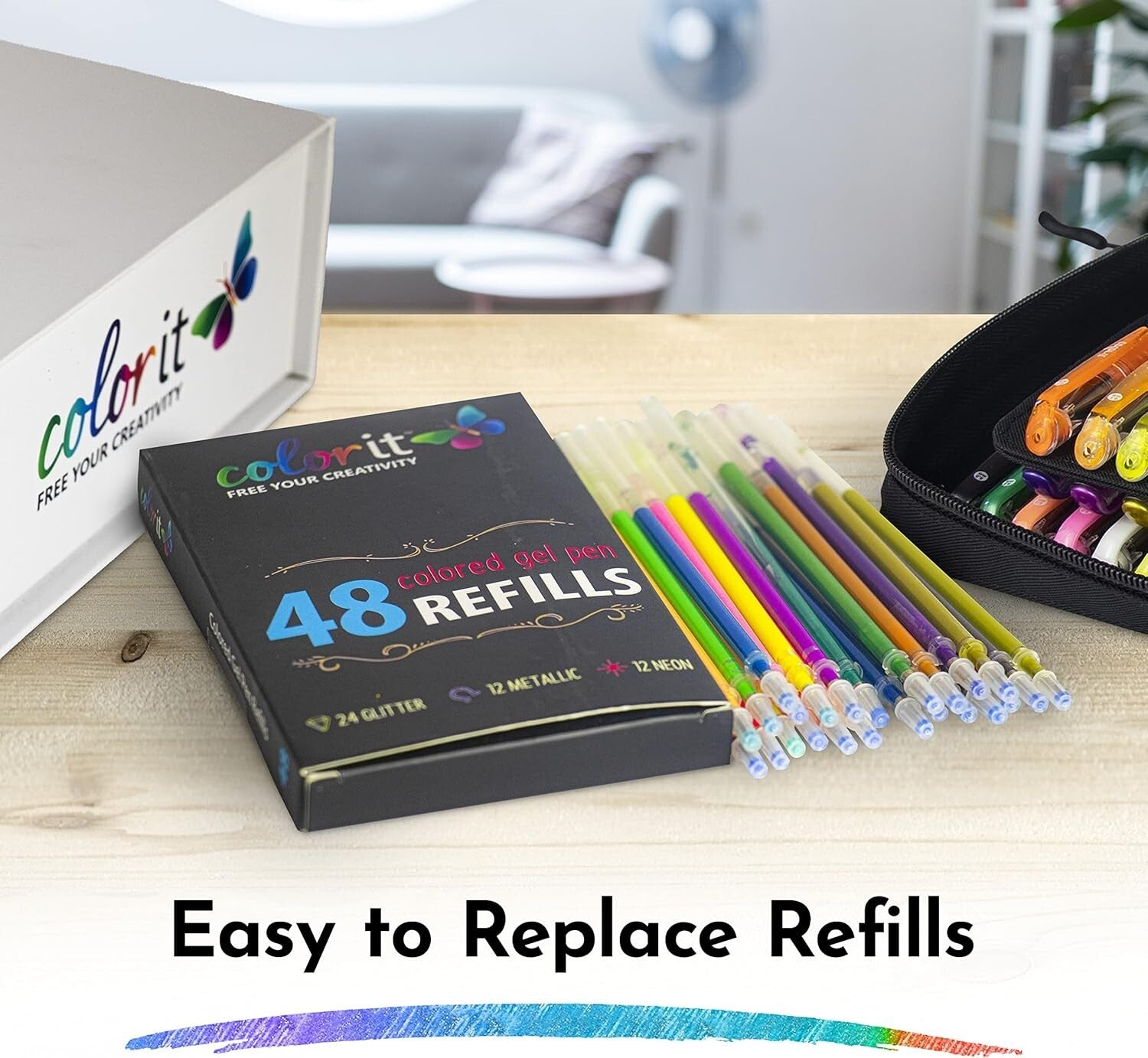 Artisan Glitter Gel Pens - 96-Piece Multicolor Set Ideal for Adult Creativity