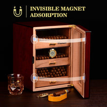 Load image into Gallery viewer, Stylish Cedar Wood Humidor for 250 Cigars - Digital Hygrometer &amp; Movable Drawers