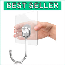 Load image into Gallery viewer, Durable Self-Adhesive Hooks - 100 Pack, 37lb Capacity, Ideal for All Surfaces