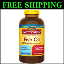 Load image into Gallery viewer, Purified 1000mg Omega-3 Fish Oil Softgels, 320 Count for Brain and Eye Health